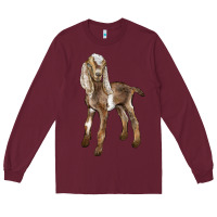 Burgundy Baby Nubian Goat Long Sleeve Tee - LillyAllenDesigns