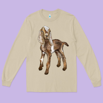Baby Nubian Goat Long Sleeve Tee Designed By Lillyallendesigns