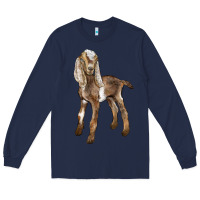 Navy Baby Nubian Goat Long Sleeve Tee - LillyAllenDesigns
