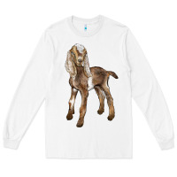 White Baby Nubian Goat Long Sleeve Tee - LillyAllenDesigns