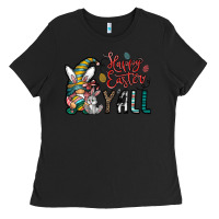 Black happy easter y all Ladies Tee - CowhideDigitalArt