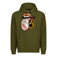 Army Green Baseball Tongue Premium Hoodie - Jasminsmagicworld