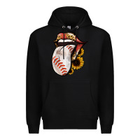Black Baseball Tongue Premium Hoodie - Jasminsmagicworld