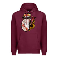 Burgundy Baseball Tongue Premium Hoodie - Jasminsmagicworld
