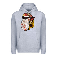 Heather Grey Baseball Tongue Premium Hoodie - Jasminsmagicworld