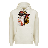Oatmeal Heather Baseball Tongue Premium Hoodie - Jasminsmagicworld