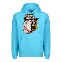 Ocean Blue Baseball Tongue Premium Hoodie - Jasminsmagicworld
