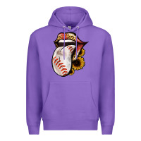 Purple Baseball Tongue Premium Hoodie - Jasminsmagicworld