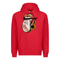 Red Baseball Tongue Premium Hoodie - Jasminsmagicworld