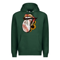 Sports Green Baseball Tongue Premium Hoodie - Jasminsmagicworld