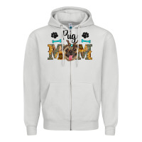 Dove Grey western pug mom Zipper Hoodie - RanaPortraitStore