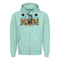 Seafoam western pug mom Zipper Hoodie - RanaPortraitStore