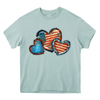 Arona American flag hearts 4th of july Heavy Core Tee - FaDigitalArtStudio