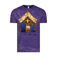 Cloud Purple True Story Black Vintage Tee - CowhideDigitalArt