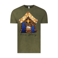 Vintage Olive True Story Black Vintage Tee - CowhideDigitalArt