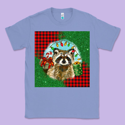 Christmas Raccoon Classic Tee Designed By Barkaloodesign