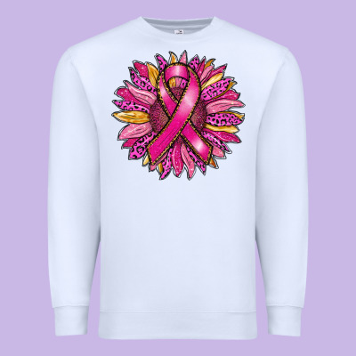 Breast Cancer Sunflower Premium Sweatshirt Designed By Ranaportraitstore