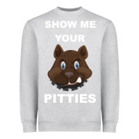Heather Grey Show Me Your pitties Heavyweight Sweatshirt - Bettercallsaul