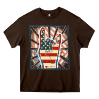 Chocolate Brown Freedom rock hand Heavy Core Tee - FaDigitalArtStudio