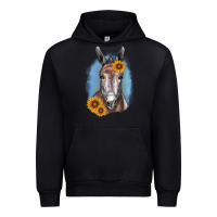 Black Sunflower Donkey Urban Hoodie - RanaPortraitStore
