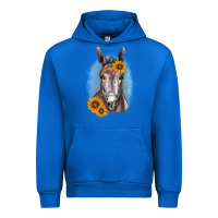 Cobalt Sunflower Donkey Urban Hoodie - RanaPortraitStore