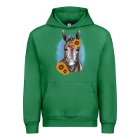 Emerald Sunflower Donkey Urban Hoodie - RanaPortraitStore
