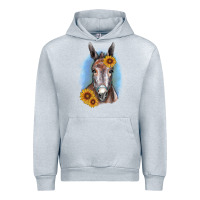 Heather Grey Sunflower Donkey Urban Hoodie - RanaPortraitStore