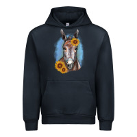 Navy Sunflower Donkey Urban Hoodie - RanaPortraitStore