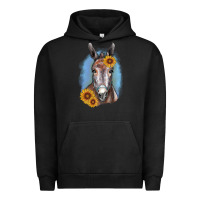 Pigment Black Sunflower Donkey Urban Hoodie - RanaPortraitStore
