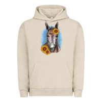 Pigment French Oak Sunflower Donkey Urban Hoodie - RanaPortraitStore