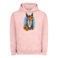 Pigment Salmon Sunflower Donkey Urban Hoodie - RanaPortraitStore