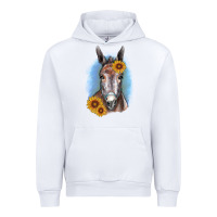 White Sunflower Donkey Urban Hoodie - RanaPortraitStore
