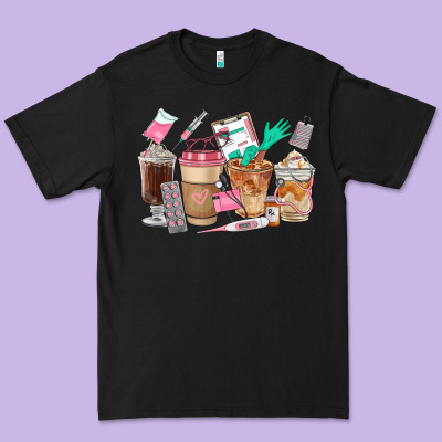 Nurse Coffee Cups Premium Tee Designed By Fadigitalartstudio