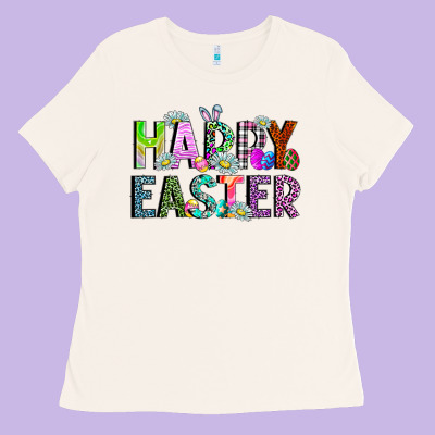 Happy Easter Ladies Tee Designed By Cowhidedigitalart