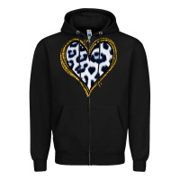 Black Dalmatians Heart Gold Glitter Zipper Hoodie - Jasminsmagicworld
