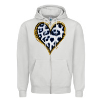 Dove Grey Dalmatians Heart Gold Glitter Zipper Hoodie - Jasminsmagicworld