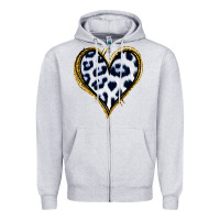 Heather Grey Dalmatians Heart Gold Glitter Zipper Hoodie - Jasminsmagicworld