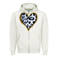 Oatmeal Heather Dalmatians Heart Gold Glitter Zipper Hoodie - Jasminsmagicworld