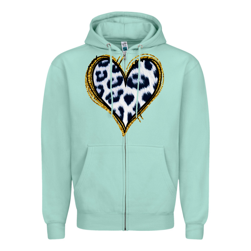 Dalmatians Heart Gold Glitter Zipper Hoodie by Jasminsmagicworld | Teevron