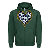 Sports Green Dalmatians Heart Gold Glitter Zipper Hoodie - Jasminsmagicworld
