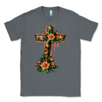 Charcoal Heather Flower Cross Classic Tee - Jasminsmagicworld