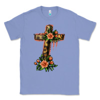 Colony Blue Flower Cross Classic Tee - Jasminsmagicworld