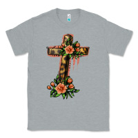 Heather Grey Flower Cross Classic Tee - Jasminsmagicworld