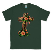 Sports Green Flower Cross Classic Tee - Jasminsmagicworld
