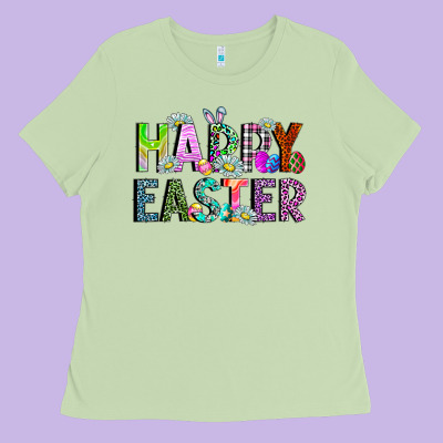 Happy Easter Ladies Tee Designed By Cowhidedigitalart