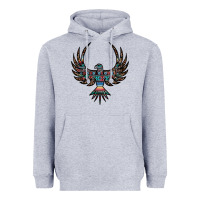 Heather Grey aztec leopard thunderbird Heavyweight Hoodie - RanaPortraitStore