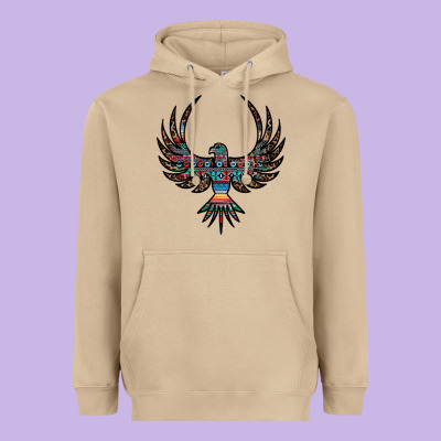 Aztec Leopard Thunderbird Heavyweight Hoodie Designed By Ranaportraitstore