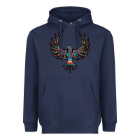 Navy aztec leopard thunderbird Heavyweight Hoodie - RanaPortraitStore