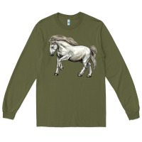 Army Green percheron horse Long Sleeve Tee - LillyAllenDesigns