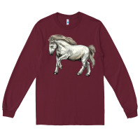 Burgundy percheron horse Long Sleeve Tee - LillyAllenDesigns